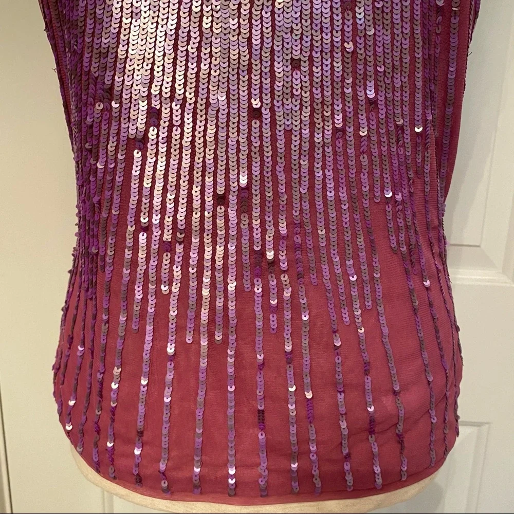 TINTORETTO TOP TANK SLEEVELESS PURPLE SEQUINS Size S
